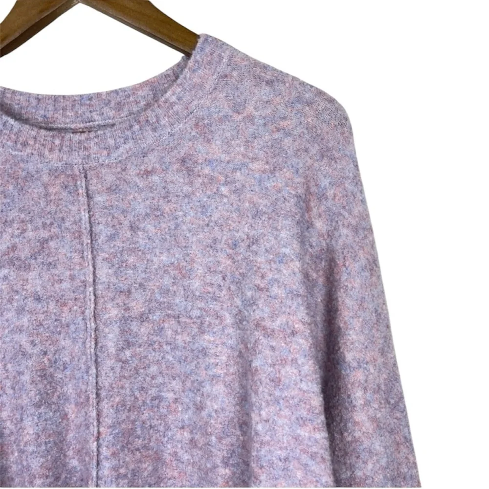 Lou & Gray for Loft Marled Poncho Sweater in purple frost heather, Large - Picture 5 of 10